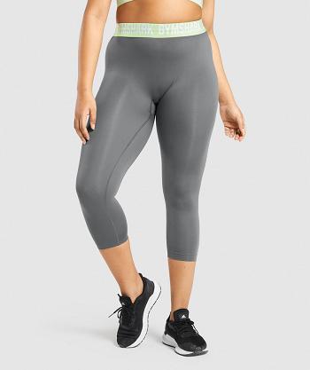 Legginsy Damskie Gymshark Fit Seamless Cropped Szare | PL 2305UZG